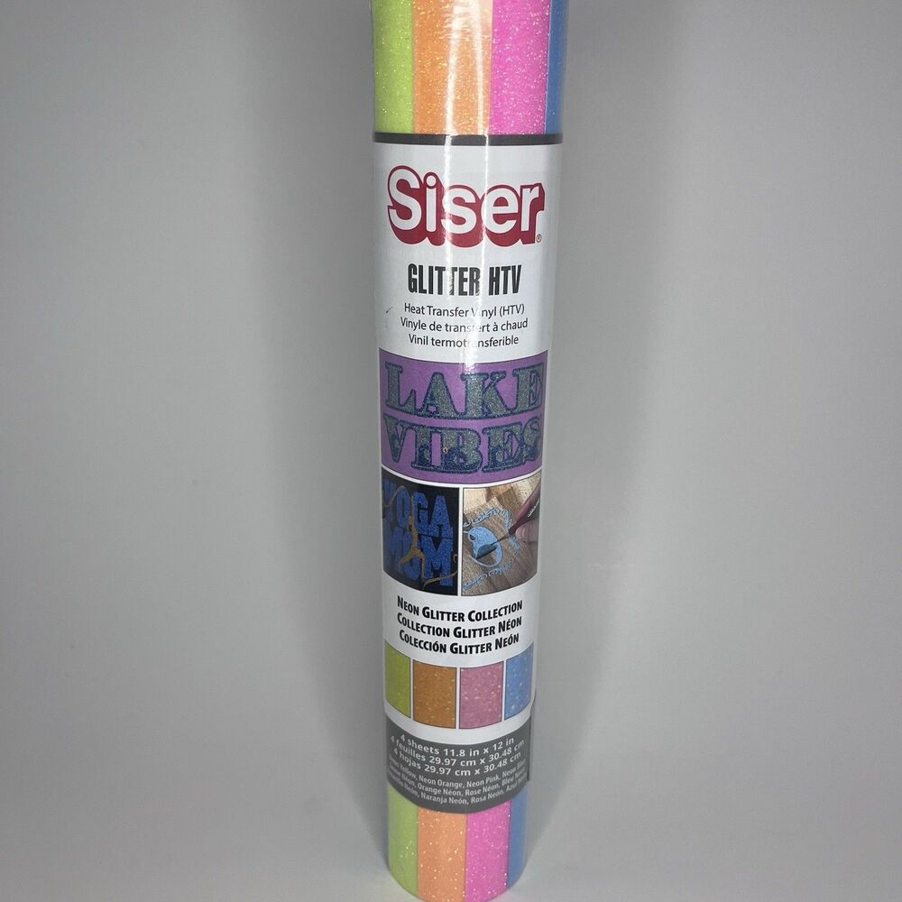 Siser Glitter HTV Heat Transfer Vinyl Roll Neon Glitter Collection 11.8 x 36 in
